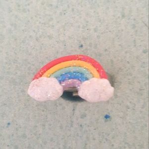 Adjustable rainbow glitter sparkles toe ring NWOT